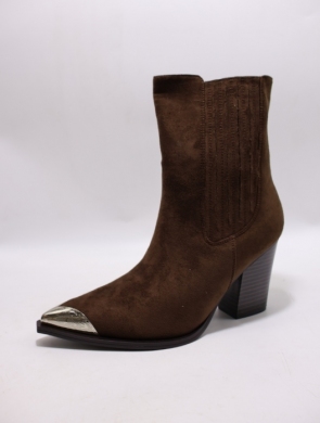 Botki damskie ocieplane na obcasie (36-41) 5332 BROWN