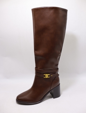 Kozaki damskie ocieplane na obcasie (36-41) 1770 BROWN