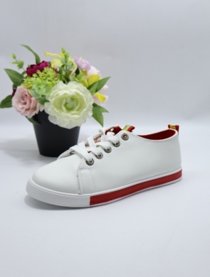 Buty sportowe damskie na płaskim (36-41) 77027-3 WH/RED