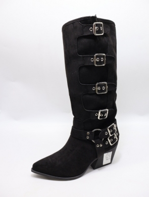 Kozaki damskie na obcasie (36-41) LQ113 BLACK