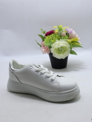 Buty sportowe damskie na płaskim (36-41) JDJ-30 WH/SILVER