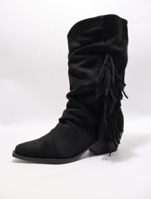 Kozaki damskie na obcasie (36-41) T315 BLACK