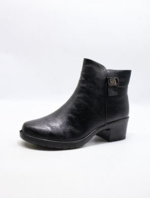 Botki damskie ocieplane na obcasie (36-42) 7123-21 BLACK