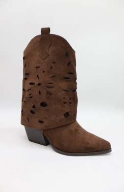 Kozaki damskie na obcasie (36-41) 5621 BROWN