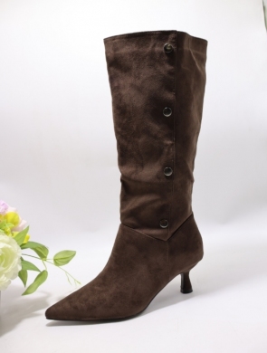 Kozaki damskie na szpilce (36-41) 1151 BROWN