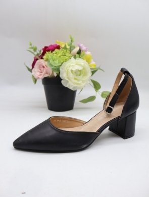Sandały damskie na obcasie (36-41) P-702 BLACK-SKÓRA