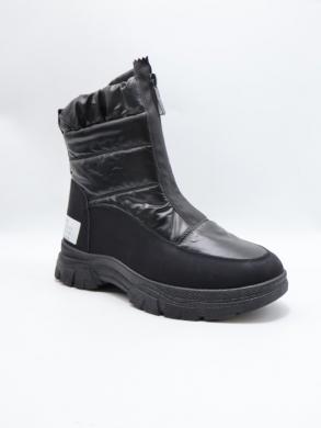Botki damskie ocieplane na płaskim (36-41) 3555-1 BLACK
