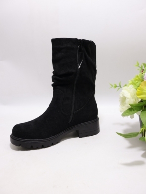 Botki damskie ocieplane na płaskim (36-41) 68107-1 BLACK