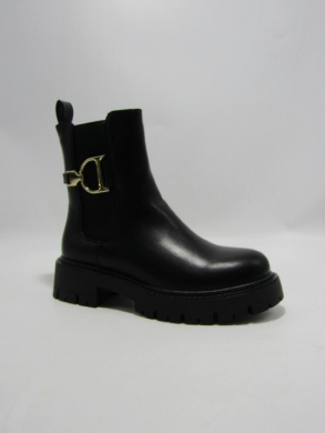 Botki damskie ocieplane na płaskim (36-41) 168-562 BLACK/PU