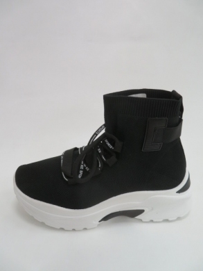 Sneakersy damskie wysokie (36-41) L-167 BLACK