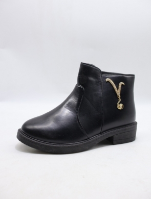 Botki damskie ocieplane na płaskim (36-41) 8216-1 BLACK