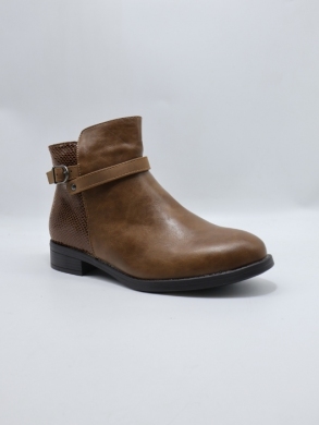 Botki damskie ocieplane na płaskim (36-41) 61732 CAMEL
