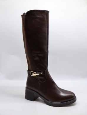 Kozaki damskie ocieplane na obcasie (36-41) FR697 BROWN