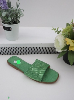 Klapki damskie na płaskim (36-41) F268 GREEN
