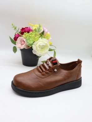Półbuty damskie na płaskim (36-41) TC06-7 BROWN