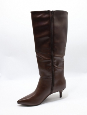 Kozaki damskie ocieplane na szpilce (36-41) 8277 BROWN