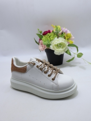 Buty sportowe damskie na płaskim (37-41) 113 WH/CHAM