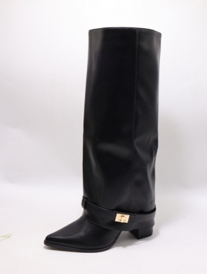 Kozaki damskie na obcasie (36-41) DE8072P BLACK