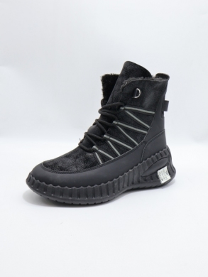Botki damskie ocieplane na płaskim (36-41) 54001-21 BLACK