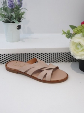 Klapki damskie na płaskim (36-41) ER160 BEIGE