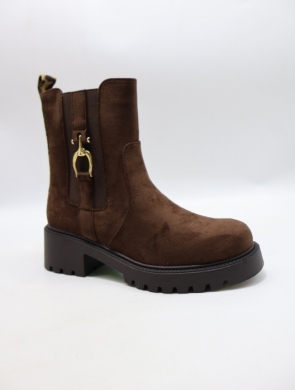 Botki damskie ocieplane na obcasie (36-41) BM216 BROWN