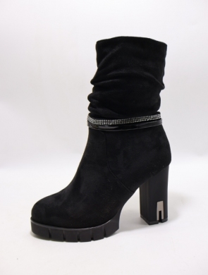 Botki damskie ocieplane na obcasie (36-41) A802 BLACK