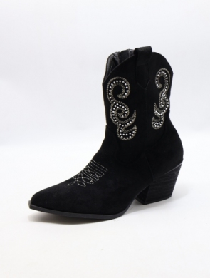 Botki damskie ocieplane na obcasie (36-41) 2623 BLACK