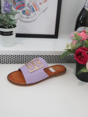 Klapki damskie na płaskim (36-41) M12 PURPLE