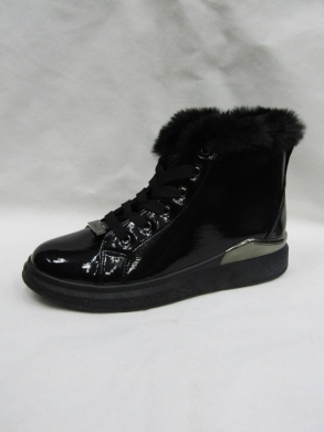 Botki damskie ocieplane na płaskim (36-41) 3426-10 BLACK