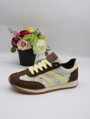 Buty sportowe damskie na płaskim (36-41) 8-252 BROWN