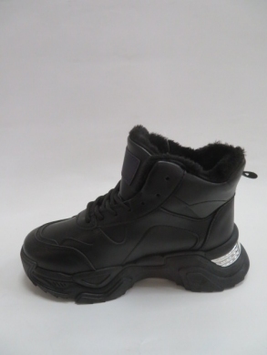 Sneakersy damskie ocieplane wysokie (36-41) 2108-1 BLACK