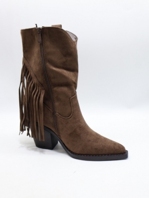 Kozaki damskie na obcasie (36-41) 521 BROWN