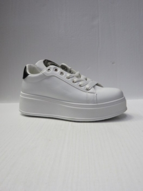 Buty sportowe damskie na płaskim (36-41) B-1050 WHITE/BLACK