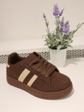 Buty sportowe damskie na płaskim (36-41) C101 BROWN