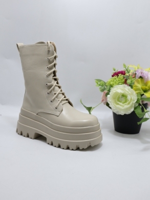 Botki damskie ocieplane na płaskim (36-41) K382 BEIGE