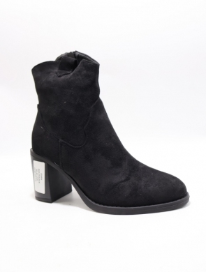 Botki damskie ocieplane na obcasie (36-41) XQ119 BLACK