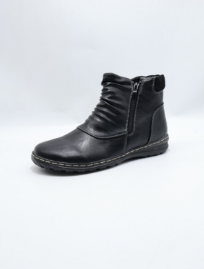 Botki damskie ocieplane na płaskim (37-42) 9676-1 BLACK