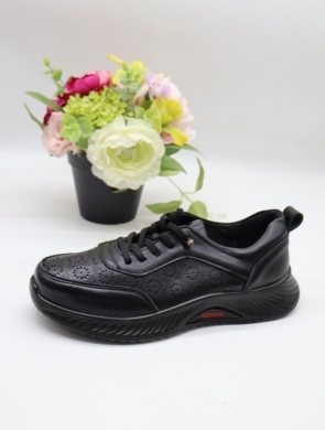 Buty sportowe damskie na płaskim (36-41) BK01-1 BLACK