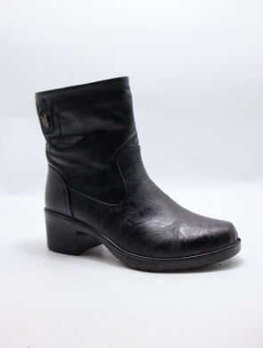 Botki damskie ocieplane na obcasie (36-42) 7124-21 BLACK