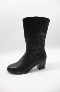 Kozaki damskie ocieplane na obcasie (36-41) 2266 BLACK