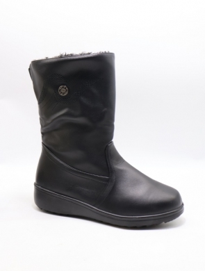 Botki damskie ocieplane na płaskim (37-42) M8815 BLACK