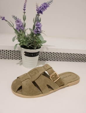 Klapki damskie na płaskim (36-41) 9783 GREEN