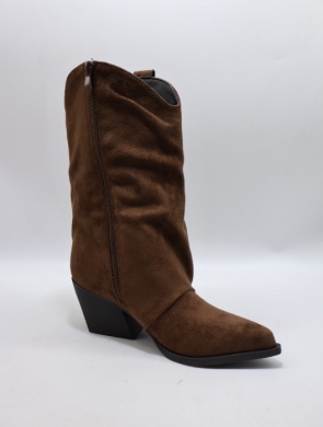 Kozaki damskie ocieplane na obcasie (36-41) RQ551 BROWN