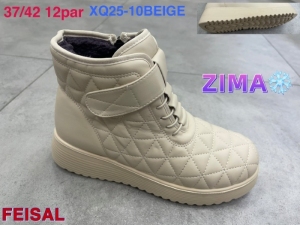 Botki damskie ocieplane na płaskim (37-42) XQ25-10BEIGE