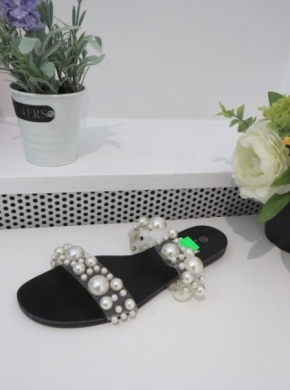 Klapki damskie na płaskim (36-41) 60169 BLACK