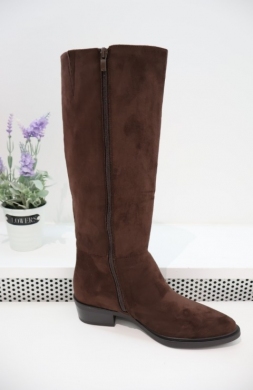 Kozaki damskie ocieplane na płaskim (36-41) 6502-1 BROWN