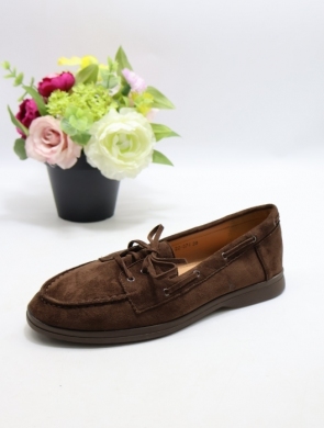 Mokasyny damskie na płaskim (36-41) 22-374 BROWN