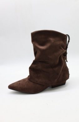 Botki damskie ocieplane na obcasie (36-41) SH0532 BROWN