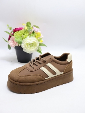 Buty sportowe damskie na płaskim (36-41) 6394 BROWN