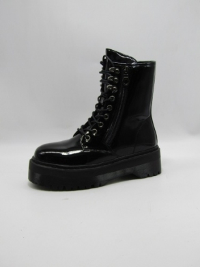 Botki damskie ocieplane na płaskim (36-41) D20-68528-2 BLACK